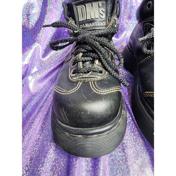 Rare Vtg Made in England Black Lace Up Classic Chunky Doc Dr Martens US 5 Womens - Picture 3 of 8